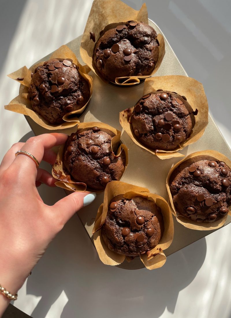 The Best Double Chocolate Muffins
